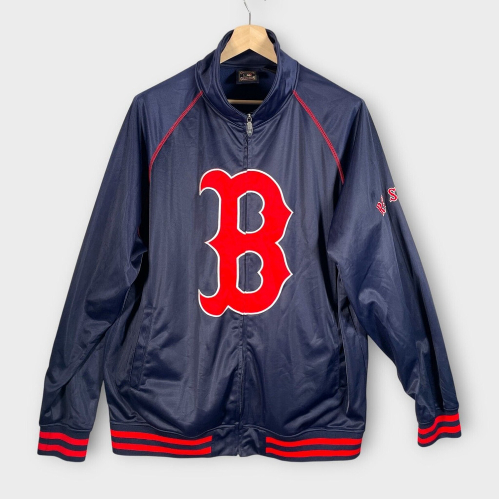 Cooperstown Collection Majestic Red Sox Jacket Men's 2XL Satin MLB Full Zip VGC
